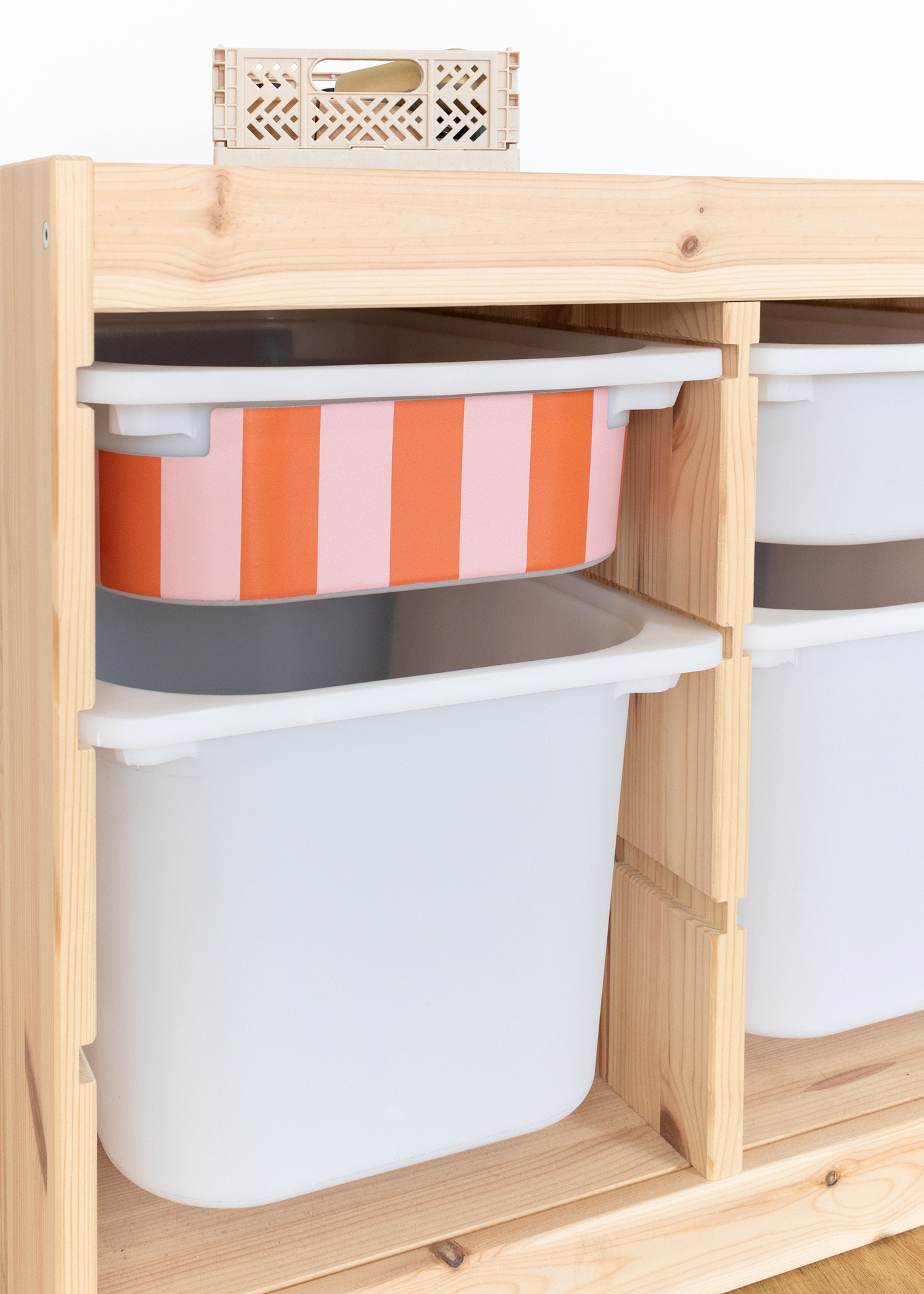 Klebefolie gestreift Trofast Bunte Streifenmuster-Klebefolie für IKEA TROFAST Box