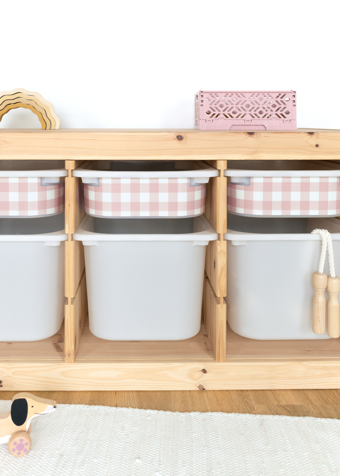 Modernes Karomuster für IKEA TROFAST Boxen Selbstklebendes Karomuster für IKEA TROFAST Boxen