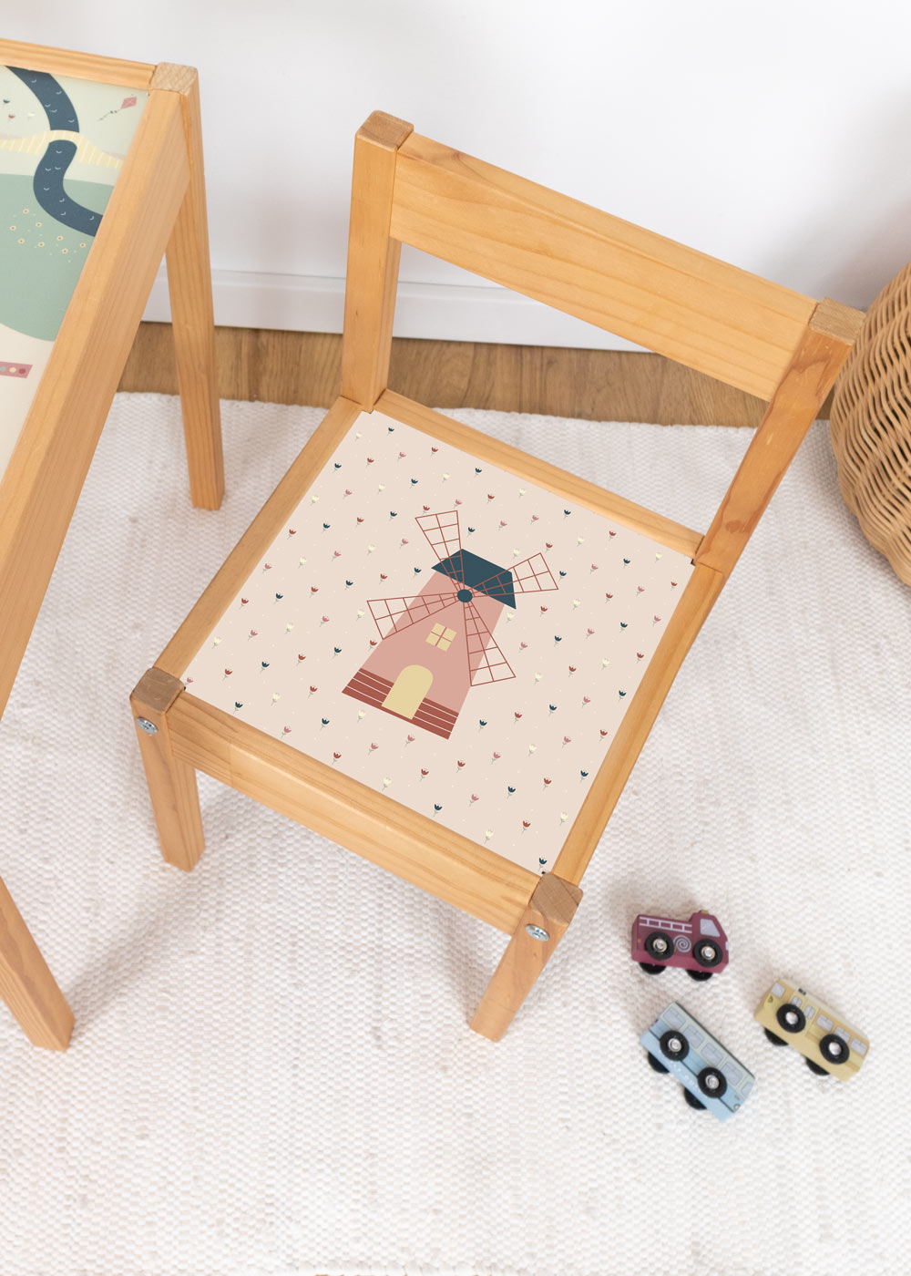 Windmühle Klebefolie für Ikea Lätt Kinderhocker Windmühle Klebefolie für Ikea Lätt Kinderhocker