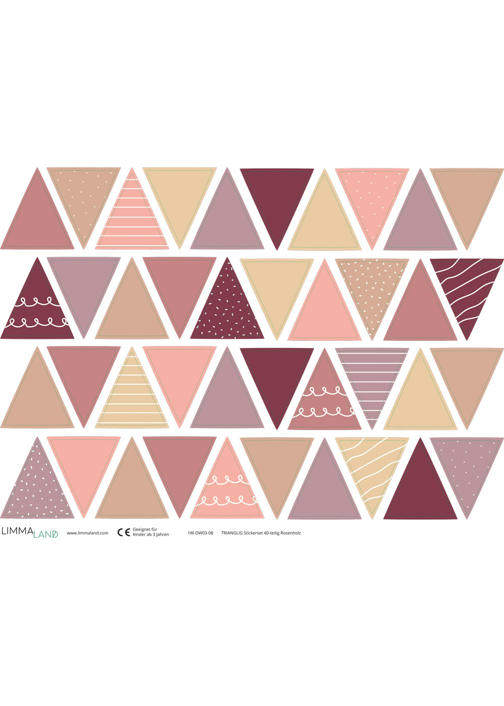 stickerset wand moebel dreiecke rosenholz 99 stickerset wand moebel dreiecke rosenholz 99