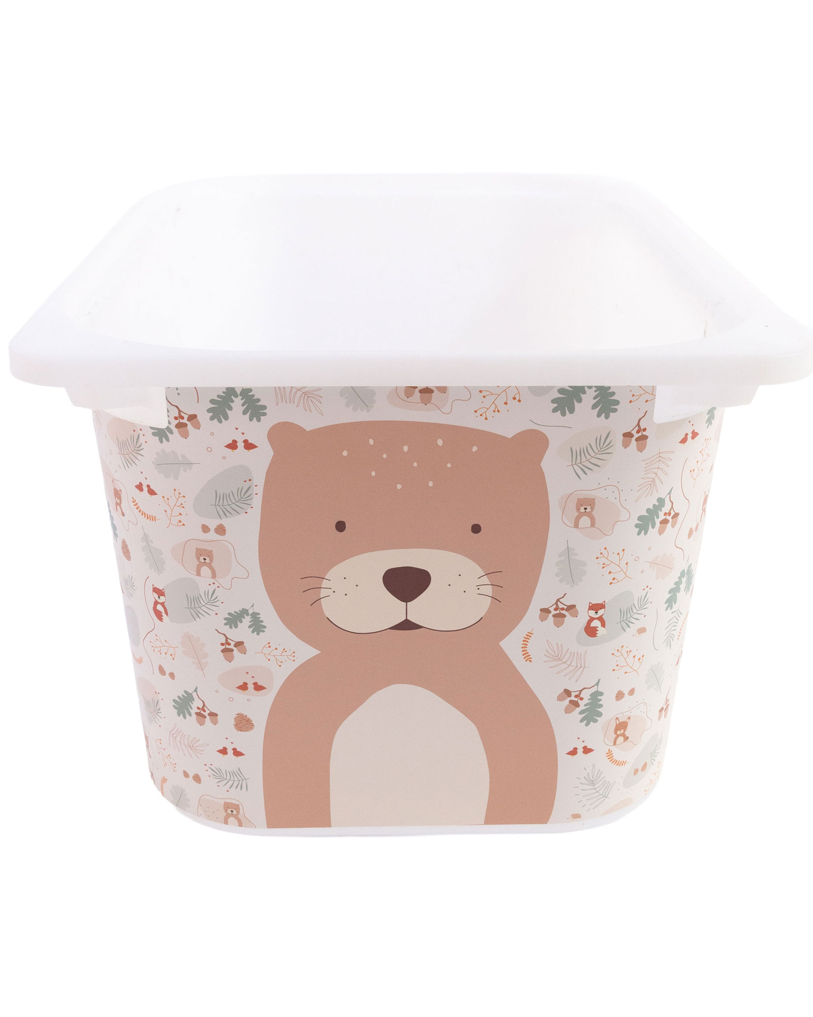 Babybadewanne, Kunststoff, Bärenmotiv, Tiermuster, Weiß
