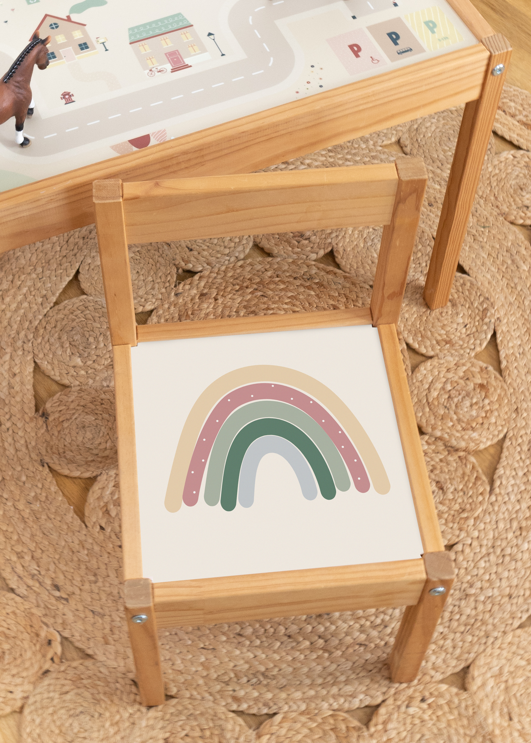 klebefolie ikea laett kinderstuhl vielfalt regenbogen 1