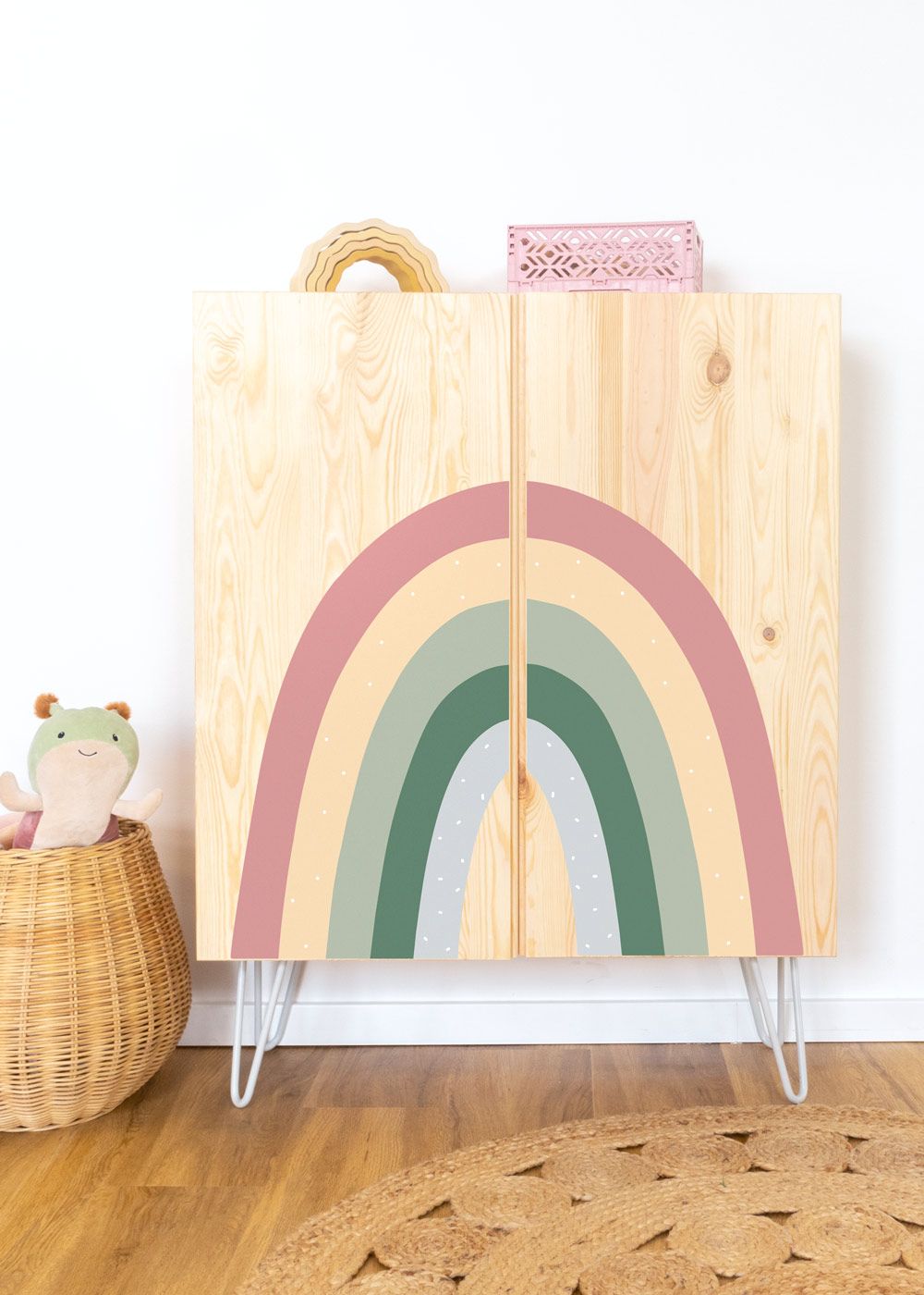 Autocollant pour IKEA IVAR Armoire Arcenciel rose